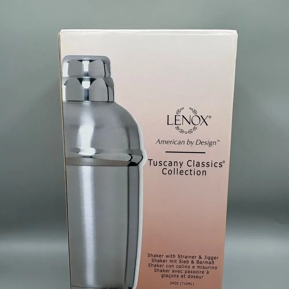 Lenox Tuscany Classics Collection Stainless Steel Cocktail Shaker Set New